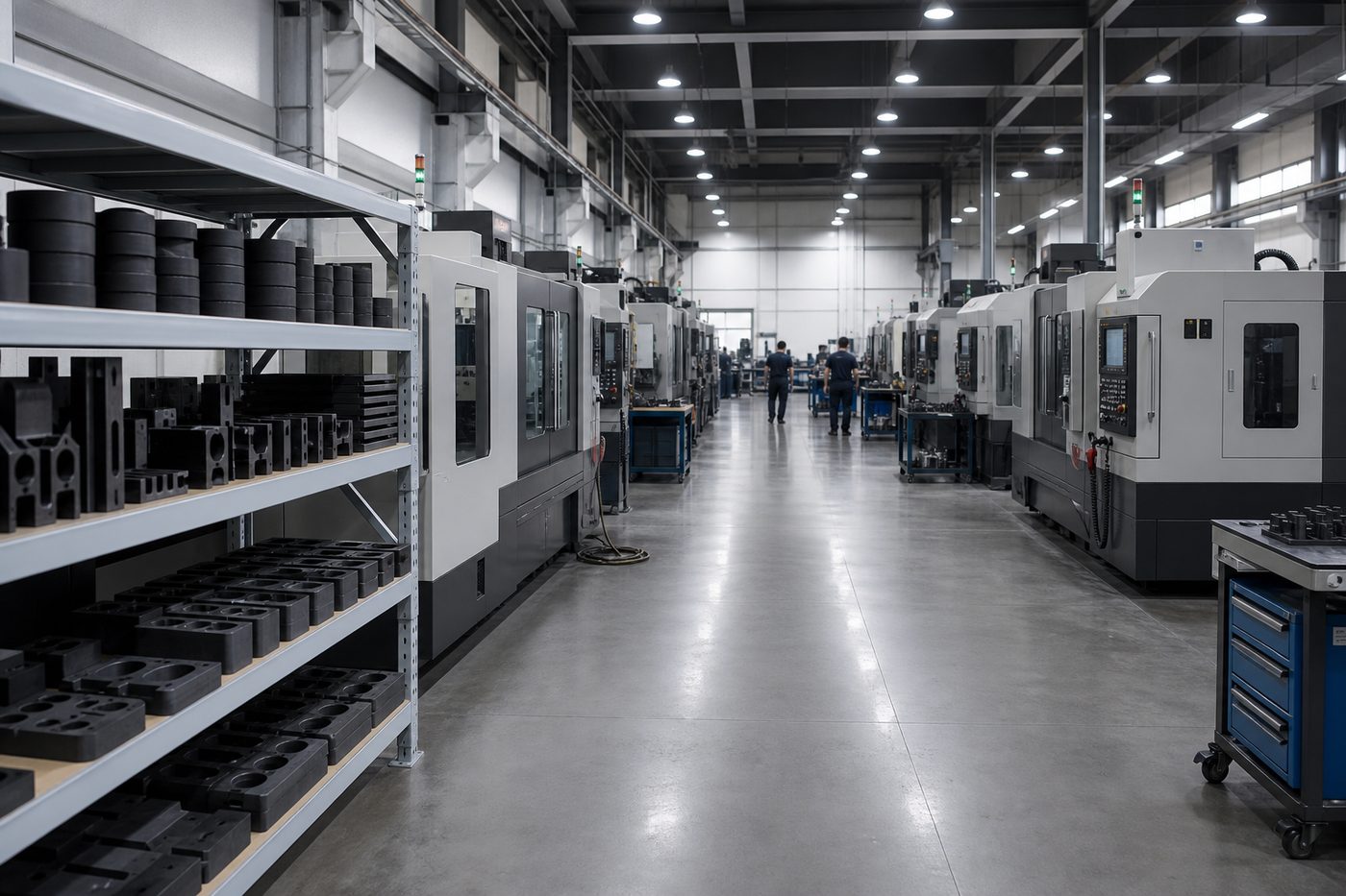 石墨精密加工车间 CNC 五轴集群